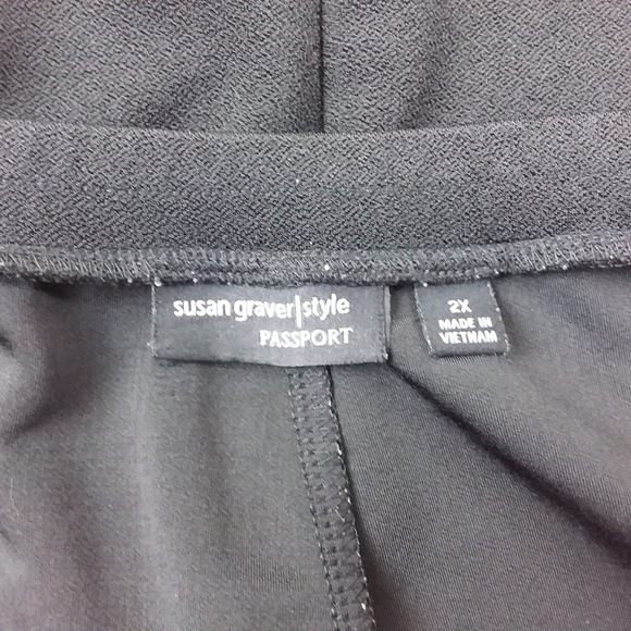 Susan Graver Pencil Skirt Pull-On Stretch Elastic Waist Career Business Black - Picture 5 of 6